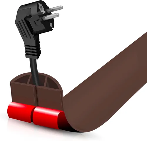 Miniatura 23 de Cubierta autoadhesiva para cables de suelo, gestión de cables de 3.3 pies, protector de tira de extensión para cables, evita tropiezos de cables