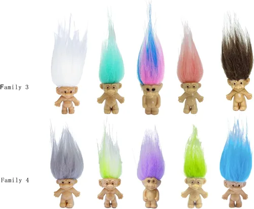 Miniatura 3 de Mini Muñecos Troll, Mini Figuras de Acción de Muñecos Troll Vintage de PVC, Toppers para Pasteles, Cromáticos, Adorables Pequeñitos Lindos
