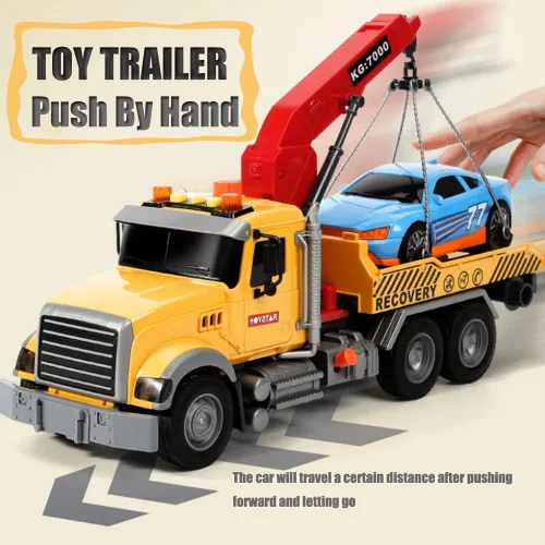 Miniatura 5 de Camión de remolque de rescate grande, juguete para niños de 1/18 para niños de 4 años en adelante, 15 pulgadas