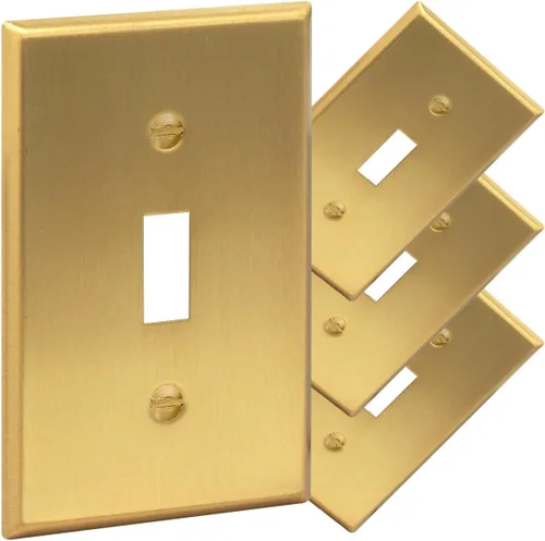 Miniatura 38 de Rio Salto BRASS - Cubierta de pared de metal dorado para toma de corriente o interruptor de luz, placa de pared resistente a la corrosión, cubierta