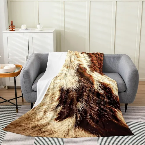 Miniatura 19 de Erosebridal Highland - Manta de vaca de 40 x 50 pulgadas, diseño de rosas para niños, niñas, niños, adolescentes, adultos, animales salvajes