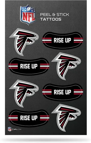 Miniatura 13 de Rico Industries NFL Footbal Peel & Stick Temporary Tattoos - Eye Black - Game Day Approved!