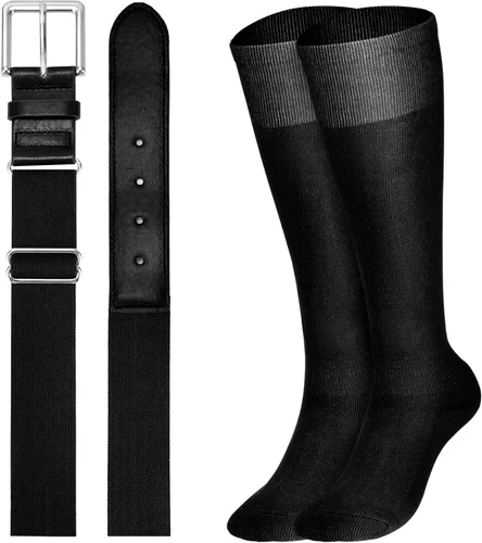 Miniatura 20 de XZQTIVE Conjunto combinado de calcetines de béisbol y softbol y cinturón de béisbol y sóftbol, calcetines de fútbol hasta la rodilla para niños
