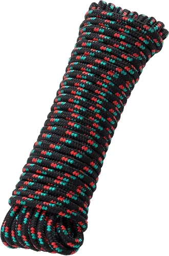 Miniatura 12 de Cuerda de polipropileno trenzada de diamante de 3/8 de pulgada y 100 pies, cuerdas marinas gruesas multiusos para barco para camping y asta de Verde