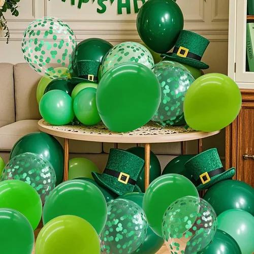 Miniatura 5 de Globos verdes con globos de confeti, globos de látex de 12 pulgadas, 80 piezas para decoración de bodas, cumpleaños, baby shower, fiestas