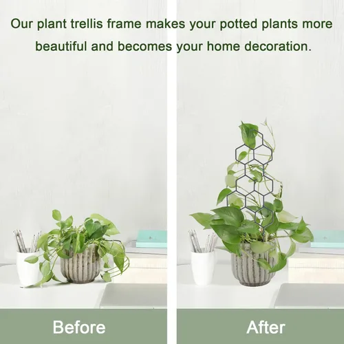 Miniatura 4 de WellSign Enrejado pequeño para plantas en maceta, enrejado de metal de 15.94 pulgadas para plantas trepadoras, maceta de interior, celosía