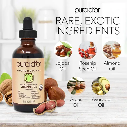 Miniatura 7 de PURA D'OR Aceite de ricino orgánico (4 onzas + 2 cepillos prellenados de pestañas y cejas de tiempo limitado) 100% puro, prensado en frío, suero