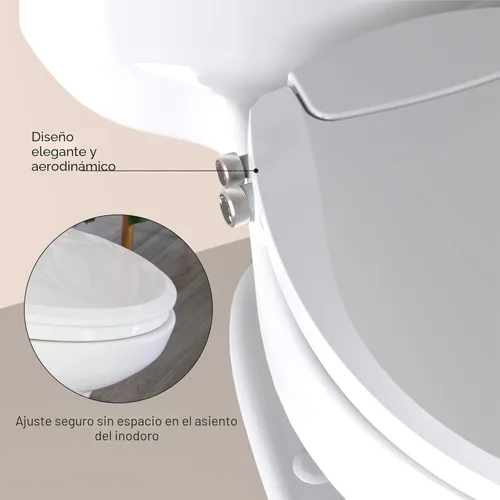 Miniatura 8 de Brondell Swash - Asiento de inodoro con bidé, no eléctrico, doble temperatura, se adapta a inodoros redondos, color blanco, sistema de boquilla
