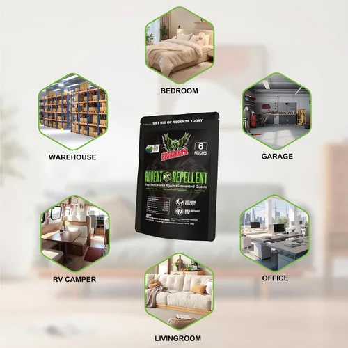 Miniatura 6 de Bolsas de disuasión repelentes de ratones extra fuertes, USDA 99% a base biológica, aceites de menta y romero repelen ratones que anidan