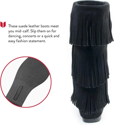 Miniatura 4 de Minnetonka Botas con flecos de 3 capas para mujer