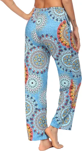 Miniatura 4 de Ekouaer - Pantalones cómodos de pijama, con bolsillos, a cuadros, elásticos y con cordón, para mujer