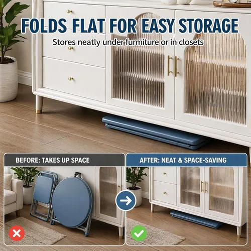 Miniatura 5 de UNICOO® Juego de mesa plegable y ajustable en altura para niños con 2 sillas plegables, compacto, plegable y portátil, para actividades de niños Azul