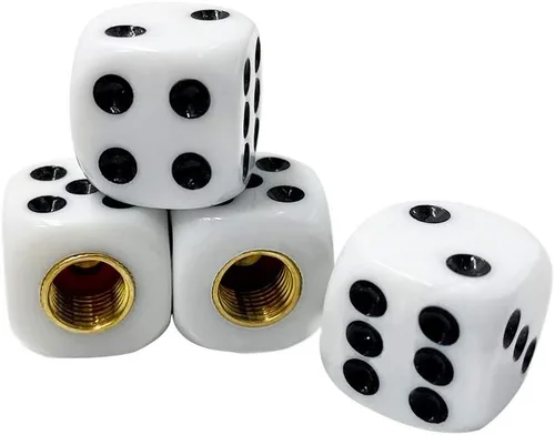 Miniatura 9 de 4 piezas Tapones para válvula de neumático de coche, universales para ruedas de vehículos, forma de dados, cubiertas universales para válvulas