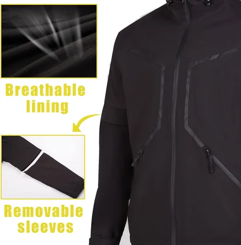 Miniatura 3 de K.E.J. Chaqueta de lluvia de golf, impermeable, trajes de lluvia de golf para hombres, equipo de lluvia de golf