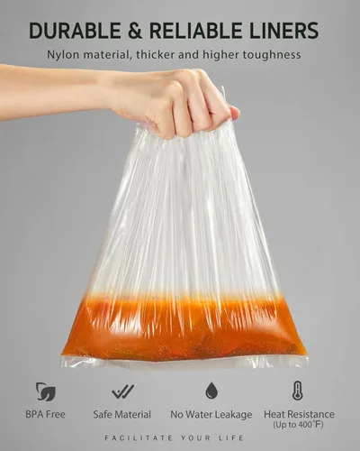 Miniatura 3 de Syntus Revestimientos para olla de cocción lenta, 10 bolsas de cocina desechables de tamaño pequeño, bolsas de plástico, para bandejas de cocción