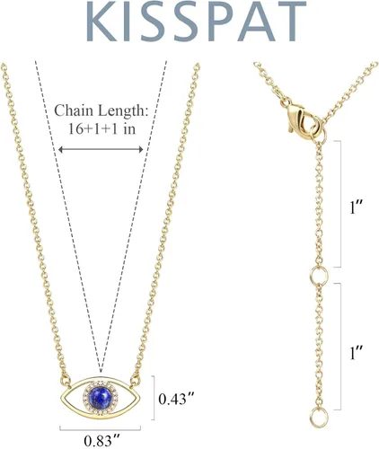 Miniatura 6 de Collar de oro de 14 quilates delicado de mal de ojo para mujer, collar de piedras preciosas Collar de cristal real para mujer