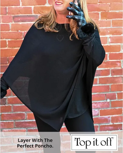Miniatura 3 de Top It Off Elsa - Poncho de bambú para mujer, de punto fino, de lujo, hecho de bambú 100% natural, pieza de capas para mayor calidez