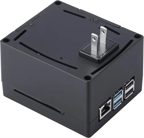 Miniatura 5 de Vilros Raspberry Pi Plug 'n' Pi- A Raspberry Pi Funda y fuente de alimentación Todo en uno Solución (Pi 4, Negro)