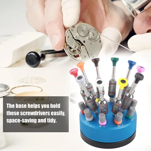 Miniatura 5 de Juegos de destornilladores, 10 unids profesional reloj gafas casa destornillador conjunto reloj reparación herramienta con base
