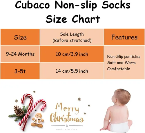 Miniatura 4 de CUBACO Calcetines para bebé, 12 pares de calcetines antideslizantes de algodón antideslizantes para niños pequeños