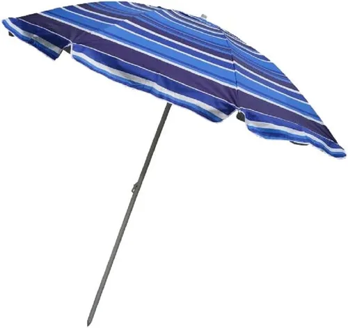 Miniatura 4 de UNIWARE Sombrilla de playa portátil con protección SPF50+, con bolsa de transporte, botón, para exteriores/patio/jardín/playa Azul/Azul marino