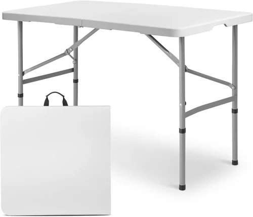 Miniatura 14 de Magshion Mesa plegable de plástico de 6 pies con asa para interiores y exteriores, mesa plegable de 6 pies para eventos de fiesta, color gris