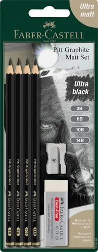 Miniatura 12 de Faber-Castell Pitt - Juego de lápices mate de grafito, lata de metal de 6 lápices de grafito, juego de lápices de dibujo y dibujo