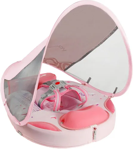 Miniatura 11 de Mambobaby - Flotador de piscina para bebé no inflable con cola y toldo, protección solar UPF 50+, sin volteo, flotador de natación para bebé