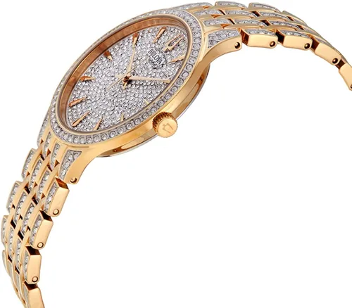 Miniatura 3 de Bulova Crystal Pave 3-Hand Quartz Slim Case Watch