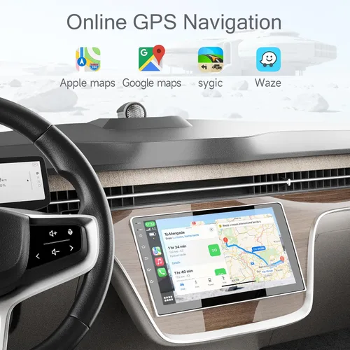 Miniatura 3 de Haudio Estéreo de auto doble DIN de 9 pulgadas con CarPlay inalámbrico y Android Auto, navegación GPS, cámara de respaldo, ajuste universal