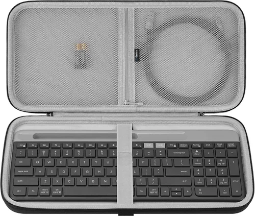 GEEKRIA Logitech MK470 - Funda protectora de viaje para teclado y mouse Logitech MK470, compatible con Logitech MK470 / K585 / K580 (gris oscuro)
