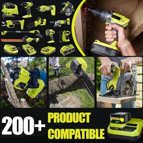 Miniatura 7 de Paquete de 2 baterías de repuesto de 4.0Ah para baterías Ryobi de 18 V P102 P103 P104 P105 P107 de 18 voltios ONE+