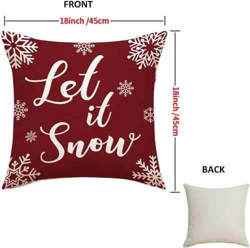 Miniatura 2 de Fundas de almohada navideñas de 18 pulgadas, 4 piezas, decoración navideña festiva roja (4 piezas mezcladas)