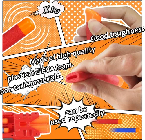 Miniatura 4 de EKIND Dardos de espuma de 3.7 in compatibles con Nerf Elite Mega Series 36-Dart Refill Pack (rojo)