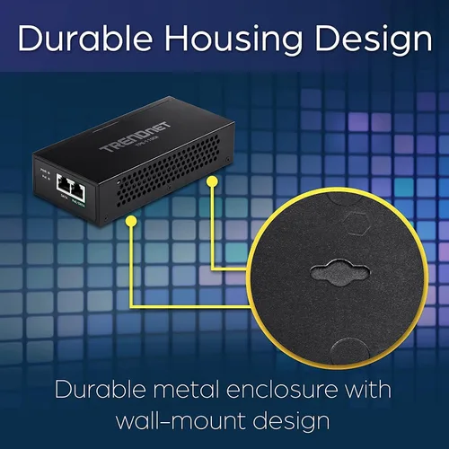 Miniatura 5 de TRENDnet Inyector Gigabit PoE++, Convertir un puerto no PoE a un puerto Gigabit PoE++ (15.4W), (30W), o (95W), hasta 328.1 ft (328 pies), fuente