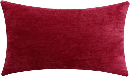 Miniatura 58 de Jeneoo - Fundas de almohada decorativas rojas brillantes de chenilla suave, fundas de cojín cómodas y sólidas para sofá de sala de estar
