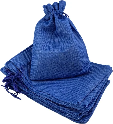 Miniatura 9 de Palmhomee Paquete de 20 bolsas de regalo de arpillera con cordón, bolsas de joyería de lino, bolsas de yute de boda para joyas y bolsas