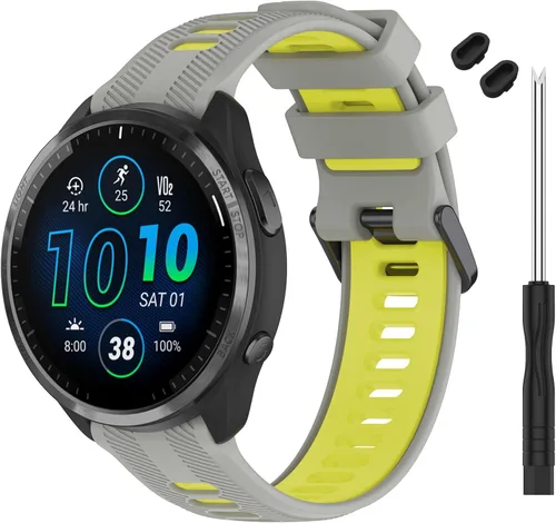 Miniatura 10 de Correa compatible con reloj Garmin Forerunner 965 – Correa de repuesto de silicona suave para reloj inteligente 965 para mujeres y hombres