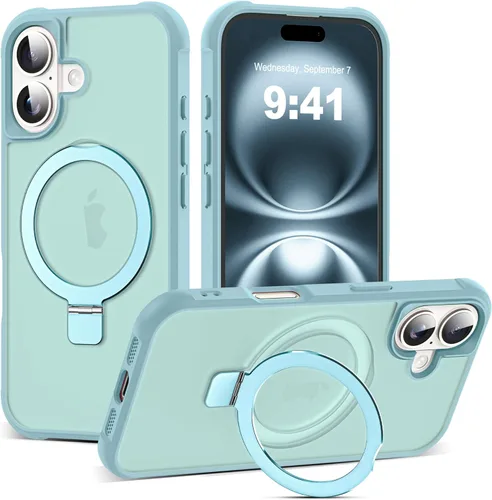 Miniatura 131 de SKYLMW – Funda compatible con iPhone 12 Pro Max y iPhone 13 Pro Max con soporte magnético invisible tipo anillo, fundas translúcidas para teléfonos