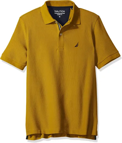 Miniatura 6 de Nautica playera polo clásica de mangas cortas, color sólido, para hombre