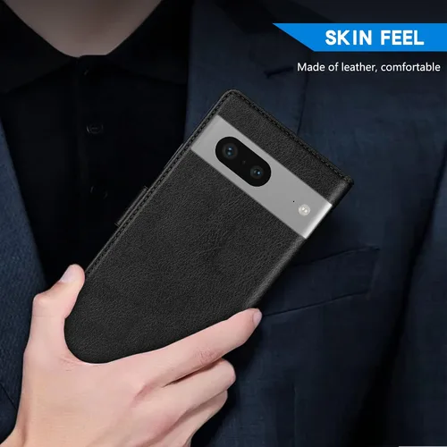 Miniatura 6 de ZZXX Funda tipo cartera para Google Pixel 7 con bloqueo RFID, ranura para tarjetas, función atril, cierre magnético, funda protectora de cuero