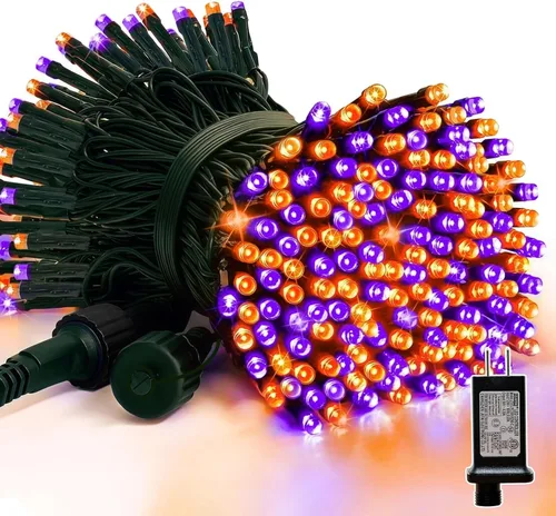 Miniatura 24 de LAMPHOME - Cadena de luces LED de 500 luces para exteriores, 46 pies, con 16 modos, luces impermeables verdes, rojas y rojas-verdes agrupadas