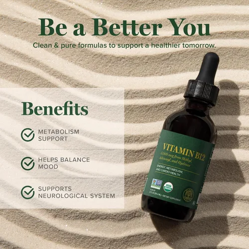 Miniatura 4 de Global Healing - Vitamina B12 Orgánica 5000 MCG Líquido Sublingual - Metilcobalamina, Mezcla Hidroxo y Más - Gotas Metiladas para Adultos - Vegano