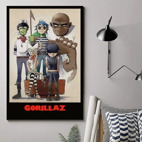 Miniatura 6 de KUCOON Gorillaz - Póster de música de banda de rock, lienzo, arte de pared, póster de sala de estar, dormitorio, pintura de 12 x 18 pulgadas