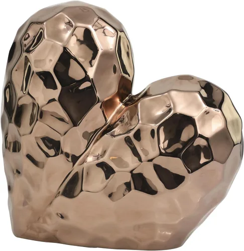 Miniatura 7 de Deco 79 Escultura decorativa de corazón de cerámica de porcelana, diseño de origami en ángulo dimensional, estatua de decoración del hogar, figura