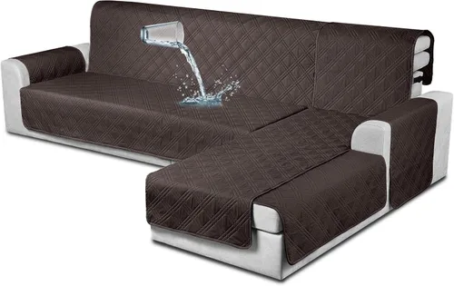 Miniatura 15 de TAOCOCO Fundas de Sofá Seccional 100% Impermeables en Forma de L, Fundas de Sofá de 3 Piezas, Funda de Chaise Lounge para Mascotas y Niños, Fundas
