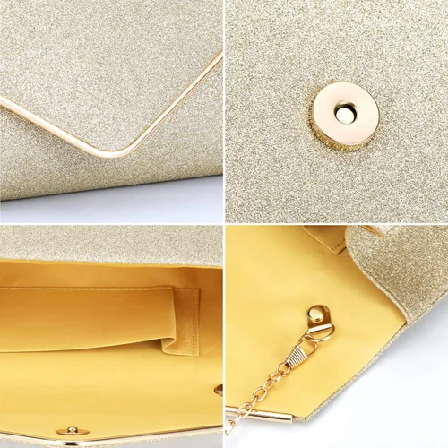 Miniatura 7 de ZIUMUDY Bolsos de noche con purpurina para mujer, para boda, fiesta, bolso
