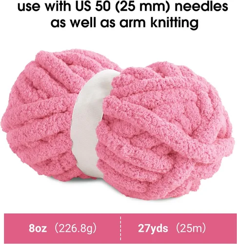 Miniatura 2 de MABOZOO Paquete de 8 ovillos de hilo grueso surtido para crochet - Chenilla jumbo esponjosa, hilo suave y voluminoso para tejer a mano o con los Rojo