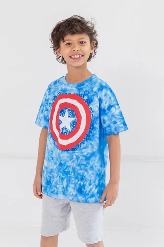 Miniatura 6 de Marvel Conjunto de camiseta gráfica de manga corta de Avengers y pantalones cortos de rizo francés