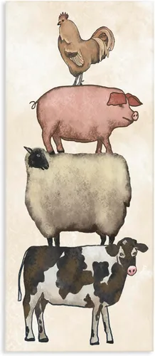 Miniatura 10 de Stupell Industries 'Country Farm Animal Stack', lienzo artístico, 10 x 24 pulgadas, fácil de colgar y resistente, fabricado en Estados Unidos, por